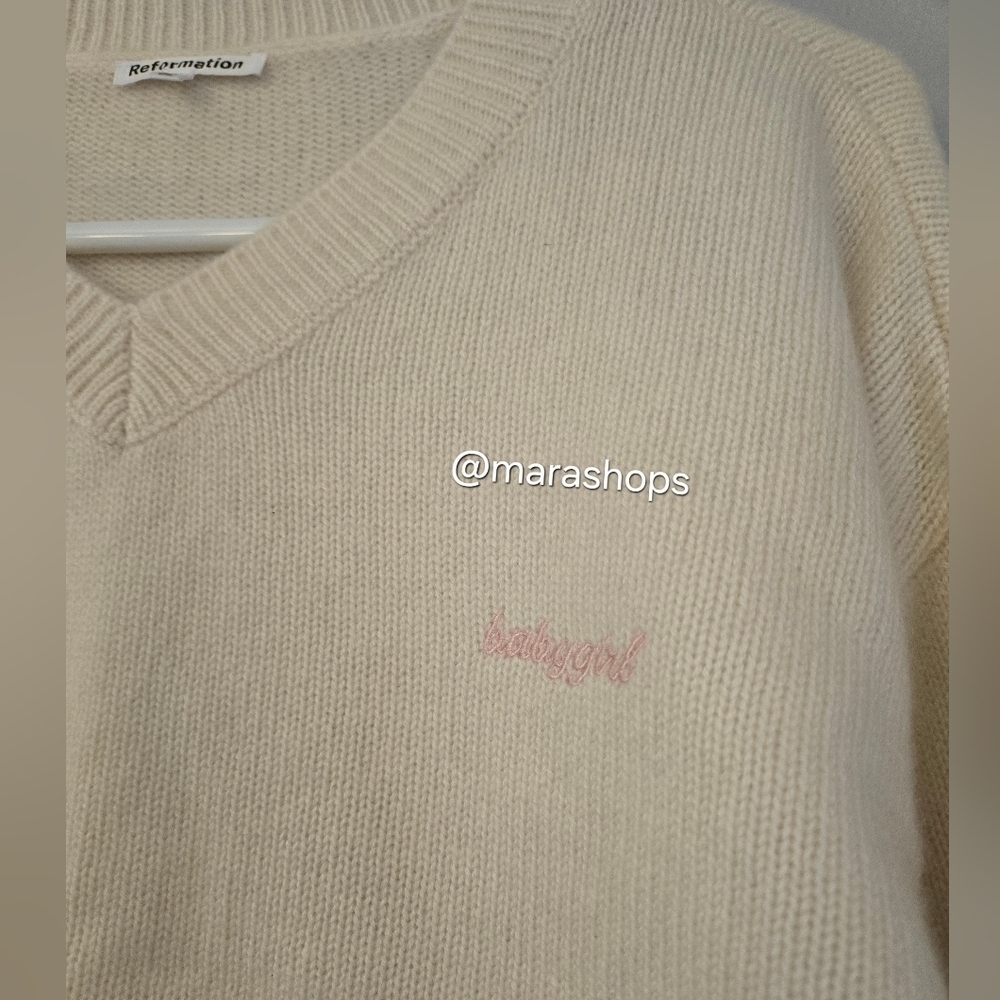 Reformation Harley Cashmere Embroidered Sweater - Picture 4 of 9